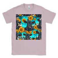 Lilac black angus and sunflowers seamless pattern Classic Tee - HRA Design Shop