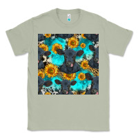 Matcha black angus and sunflowers seamless pattern Classic Tee - HRA Design Shop