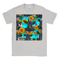 Moon Dust black angus and sunflowers seamless pattern Classic Tee - HRA Design Shop