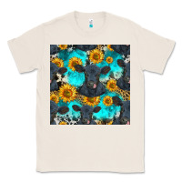 Natural black angus and sunflowers seamless pattern Classic Tee - HRA Design Shop