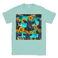 Seafoam black angus and sunflowers seamless pattern Classic Tee - HRA Design Shop