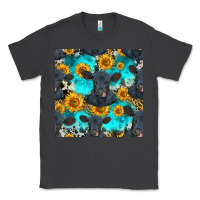Smoke black angus and sunflowers seamless pattern Classic Tee - HRA Design Shop