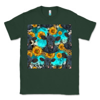 Sports Green black angus and sunflowers seamless pattern Classic Tee - HRA Design Shop