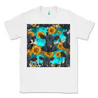 White black angus and sunflowers seamless pattern Classic Tee - HRA Design Shop