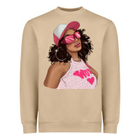 Mushroom pink sunglasses afro black girl Heavyweight Sweatshirt - texasbilliewilder