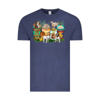 Vintage Denim goats coffee cups Vintage Tee - Zillion Design Studio