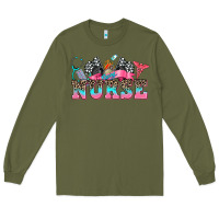 Army Green nurse with race and  equipment Long Sleeve Tee - AdoDesignShop