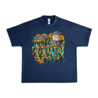 Navy small town proud Urban Heavy Tee - Zillion Design Studio