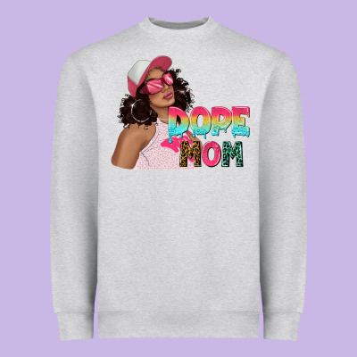 Heavyweight Sweatshirt pink sunglasses afro black girl dope mom