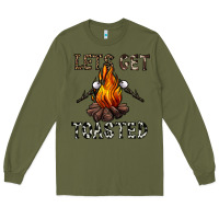 Army Green lets get toasted Long Sleeve Tee - CowhideDigitalArt