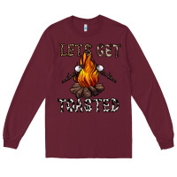 Burgundy lets get toasted Long Sleeve Tee - CowhideDigitalArt