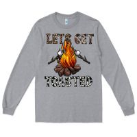 Heather Grey lets get toasted Long Sleeve Tee - CowhideDigitalArt
