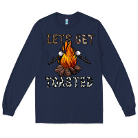 Navy lets get toasted Long Sleeve Tee - CowhideDigitalArt