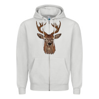 Dove Grey deer Zipper Hoodie - JahusDesignShop