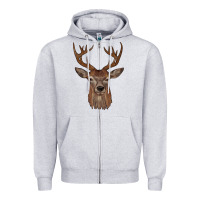 Heather Grey deer Zipper Hoodie - JahusDesignShop