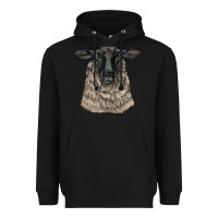 Black Suffolk Sheep Head Heavyweight Hoodie - LillyAllenDesigns