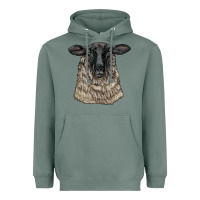 Sage Suffolk Sheep Head Heavyweight Hoodie - LillyAllenDesigns