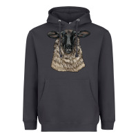 Smoke Suffolk Sheep Head Heavyweight Hoodie - LillyAllenDesigns