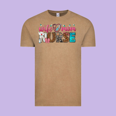 Wife Mom Nurse Vintage Tee Designed By Texasbilliewilder