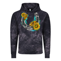 Cloud Black horseshoe cowhide and sunflowers Vintage Hoodie - texasbilliewilder