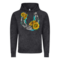 Vintage Black horseshoe cowhide and sunflowers Vintage Hoodie - texasbilliewilder