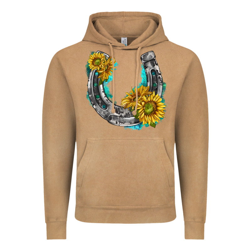 Horseshoe Cowhide And Sunflowers Vintage Hoodie by texasbilliewilder | Teevron