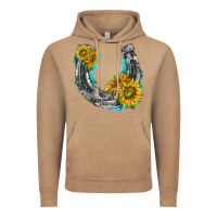Vintage Coffee horseshoe cowhide and sunflowers Vintage Hoodie - texasbilliewilder
