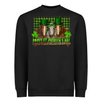 Black happy st. patrick's day horses with leprechaun hat and bandana Heavyweight Sweatshirt - RanaPortraitStore