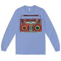 Colony Blue Boombox Long Sleeve Tee - FaDigitalArtStudio