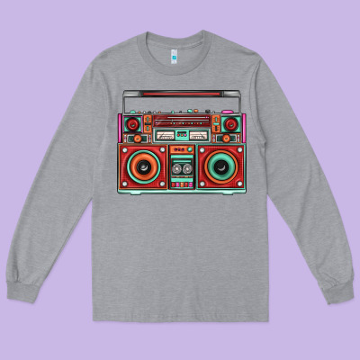 Boombox Long Sleeve Tee Designed By Fadigitalartstudio