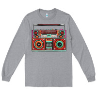 Heather Grey Boombox Long Sleeve Tee - FaDigitalArtStudio