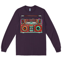 Plum Boombox Long Sleeve Tee - FaDigitalArtStudio