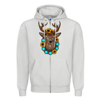 Dove Grey deer gemstone sunflower Zipper Hoodie - JahusDesignShop