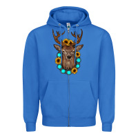True Royal deer gemstone sunflower Zipper Hoodie - JahusDesignShop