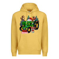Antique Gold farm tractor christmas Premium Hoodie - MaliasSmallBusiness