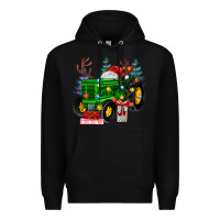 Black farm tractor christmas Premium Hoodie - MaliasSmallBusiness