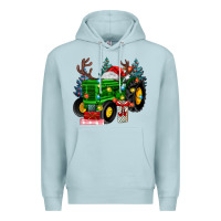 Blue Mist farm tractor christmas Premium Hoodie - MaliasSmallBusiness
