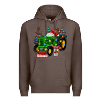 Coffee farm tractor christmas Premium Hoodie - MaliasSmallBusiness