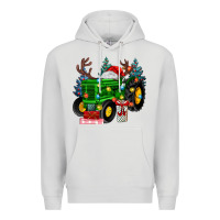 Dove Grey farm tractor christmas Premium Hoodie - MaliasSmallBusiness