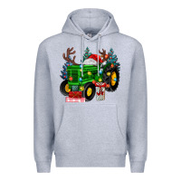 Heather Grey farm tractor christmas Premium Hoodie - MaliasSmallBusiness