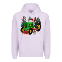 Lilac farm tractor christmas Premium Hoodie - MaliasSmallBusiness