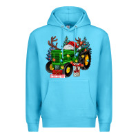 Ocean Blue farm tractor christmas Premium Hoodie - MaliasSmallBusiness