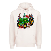 Pale Pink farm tractor christmas Premium Hoodie - MaliasSmallBusiness