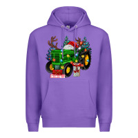 Purple farm tractor christmas Premium Hoodie - MaliasSmallBusiness