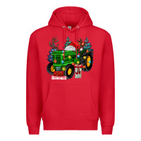 Red farm tractor christmas Premium Hoodie - MaliasSmallBusiness