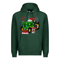 Sports Green farm tractor christmas Premium Hoodie - MaliasSmallBusiness