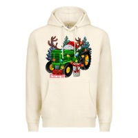 Tofu farm tractor christmas Premium Hoodie - MaliasSmallBusiness