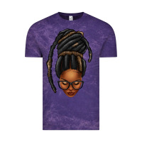 Cloud Purple afro woman faux jumbo locs Vintage Tee - texasbilliewilder