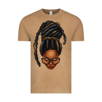 Afro Woman Faux Jumbo Locs Vintage Tee | Teevron
