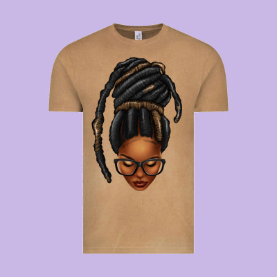 Afro Woman Faux Jumbo Locs Vintage Tee Designed By Texasbilliewilder